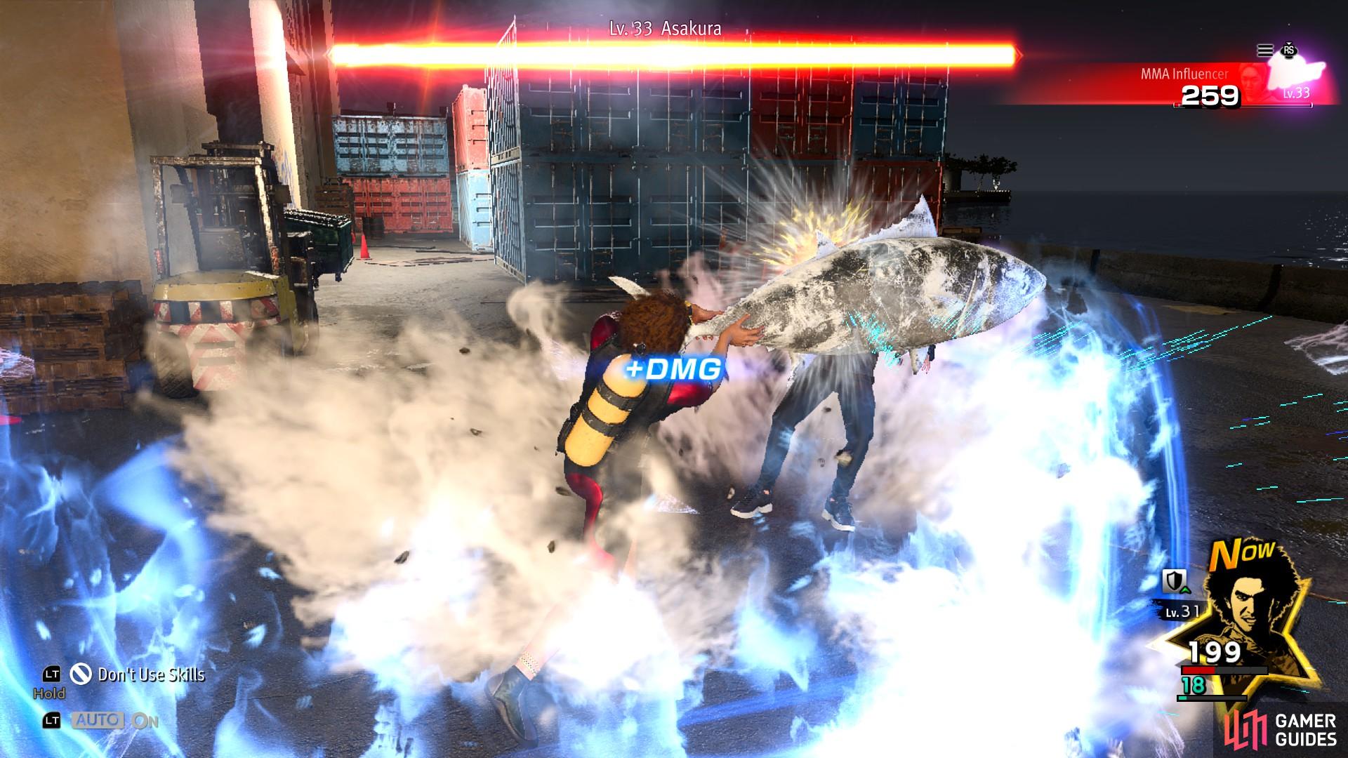 The last Asakura fight is a tricky one, with high damage moves draining Ichiban’s health bar.