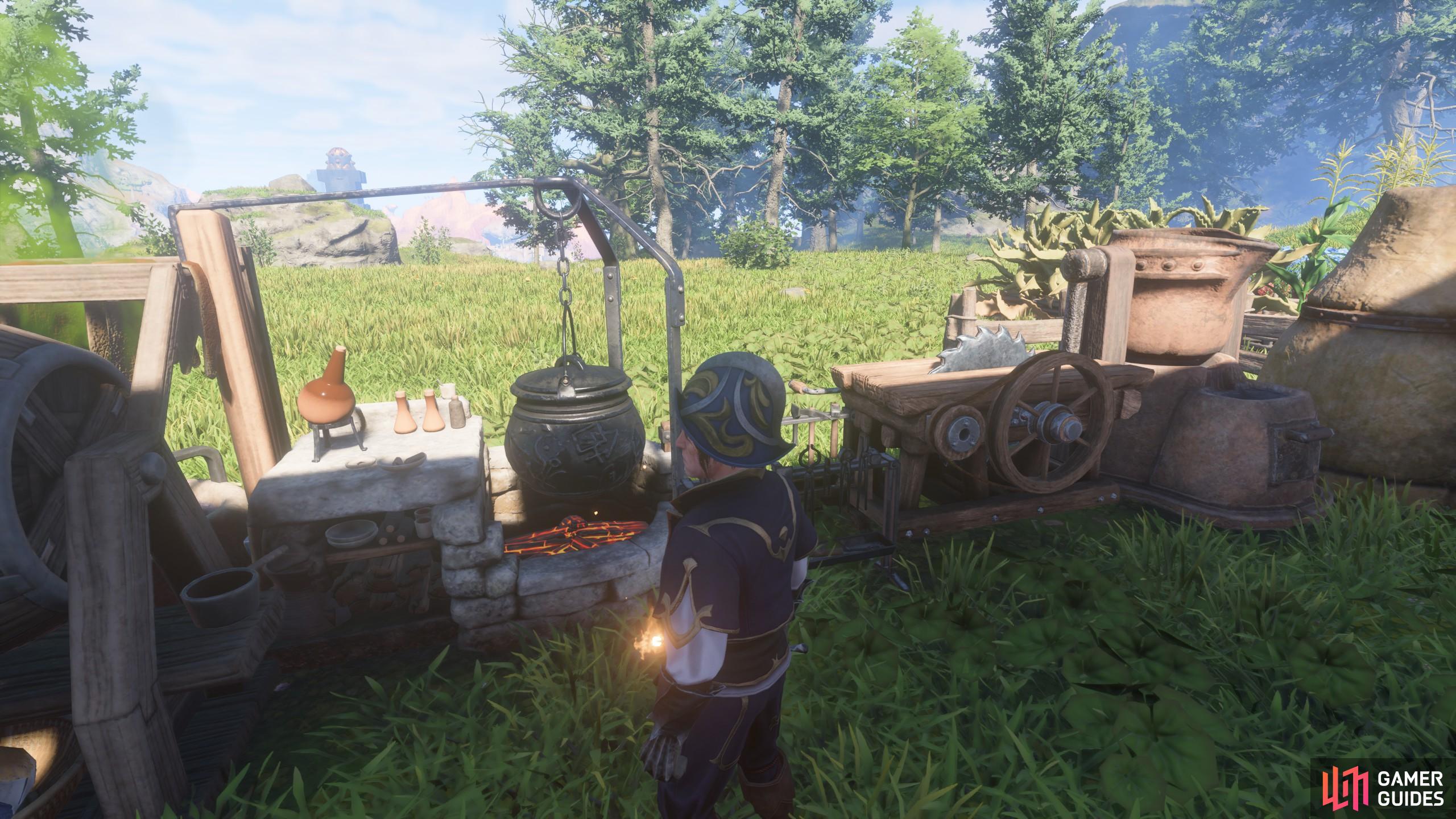 The Alchemny Station enables the player to begin crafting Alchemical Base and Antiseptic in Enshrouded.