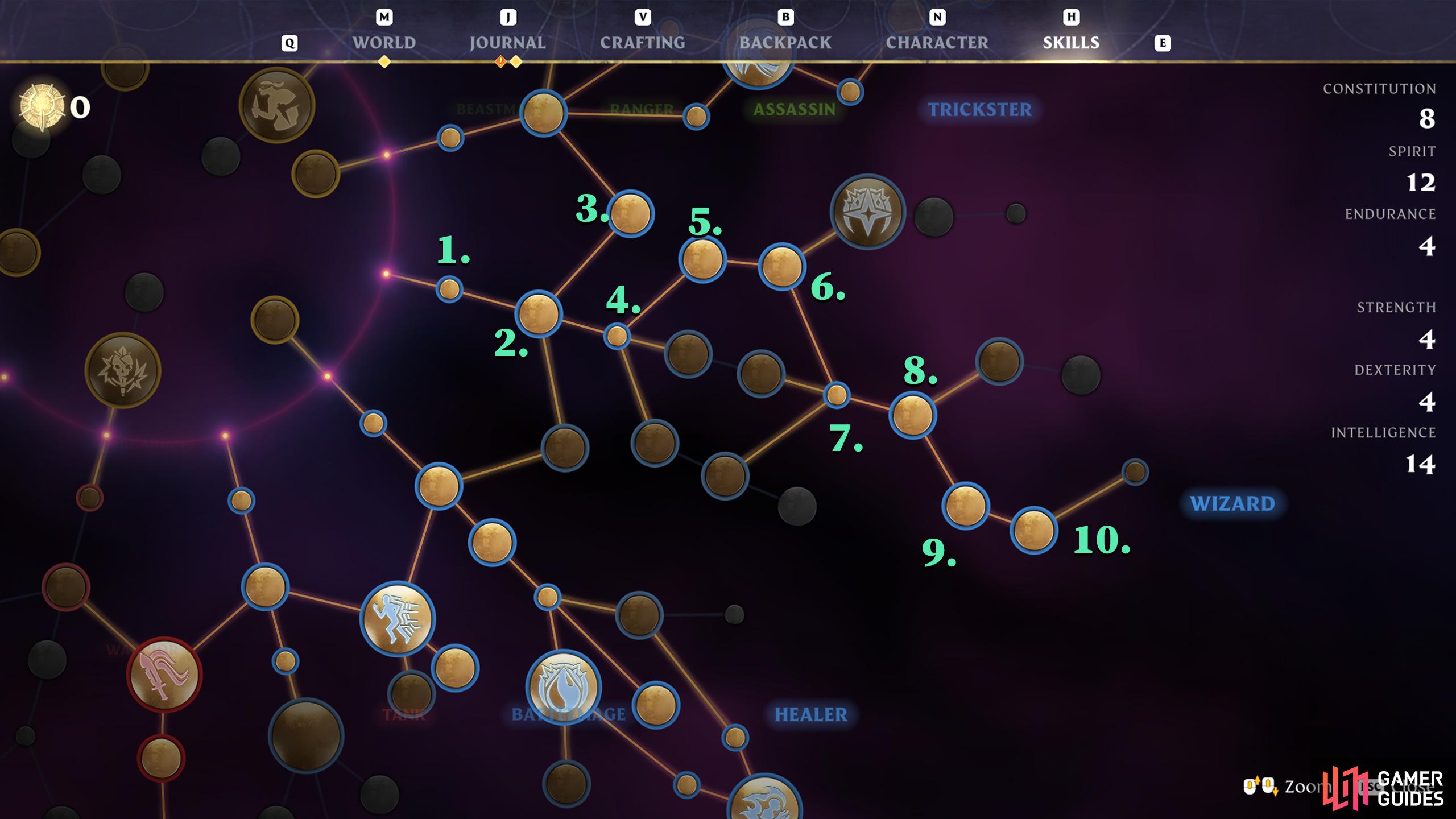 Get the skills in the order of the tree above. The main objective here is to get the Quick Charge and Fire damage increase skills as soon as possible.