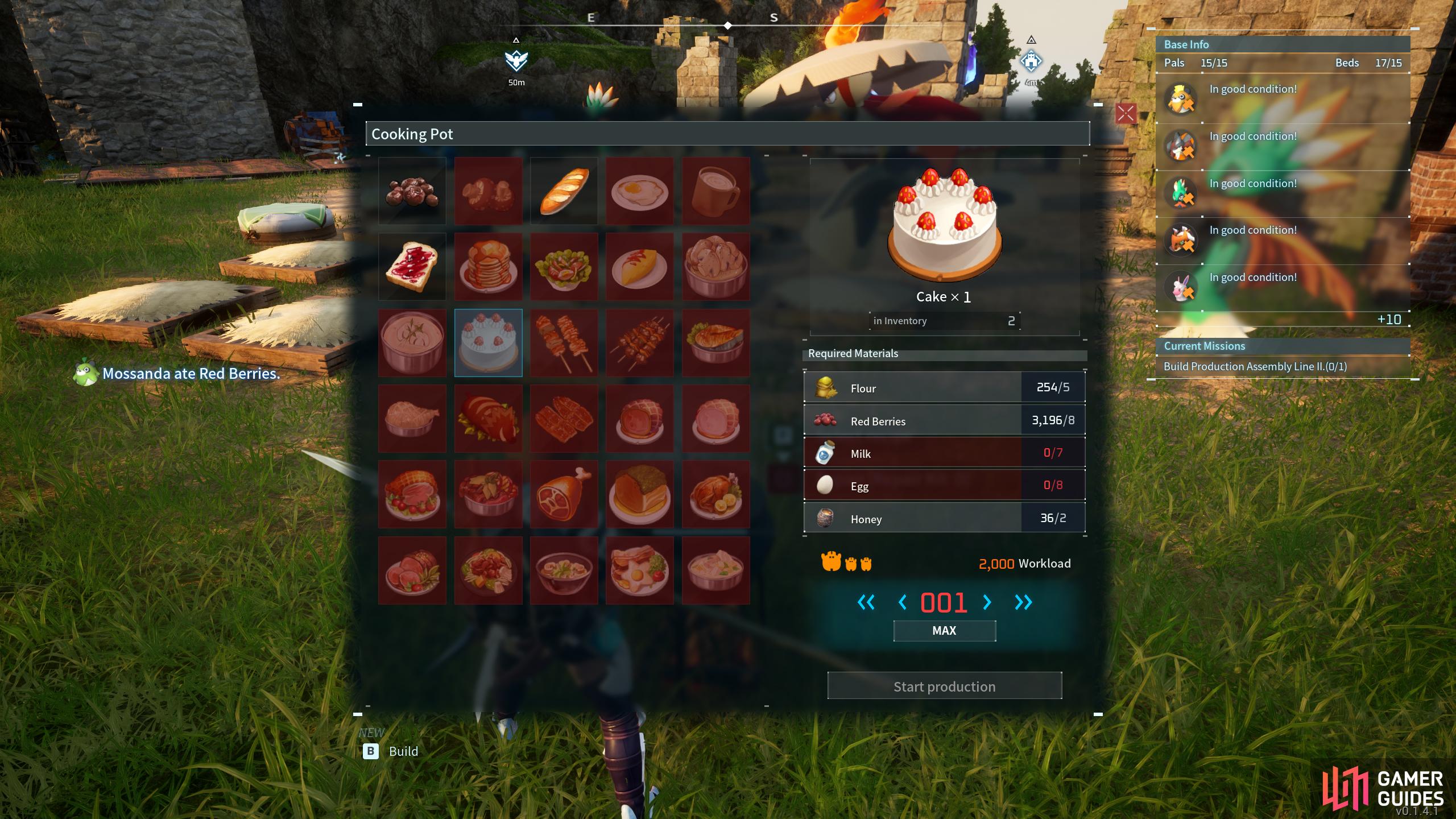 Cake is crafted in the Cooker, which is unlocked at level 17