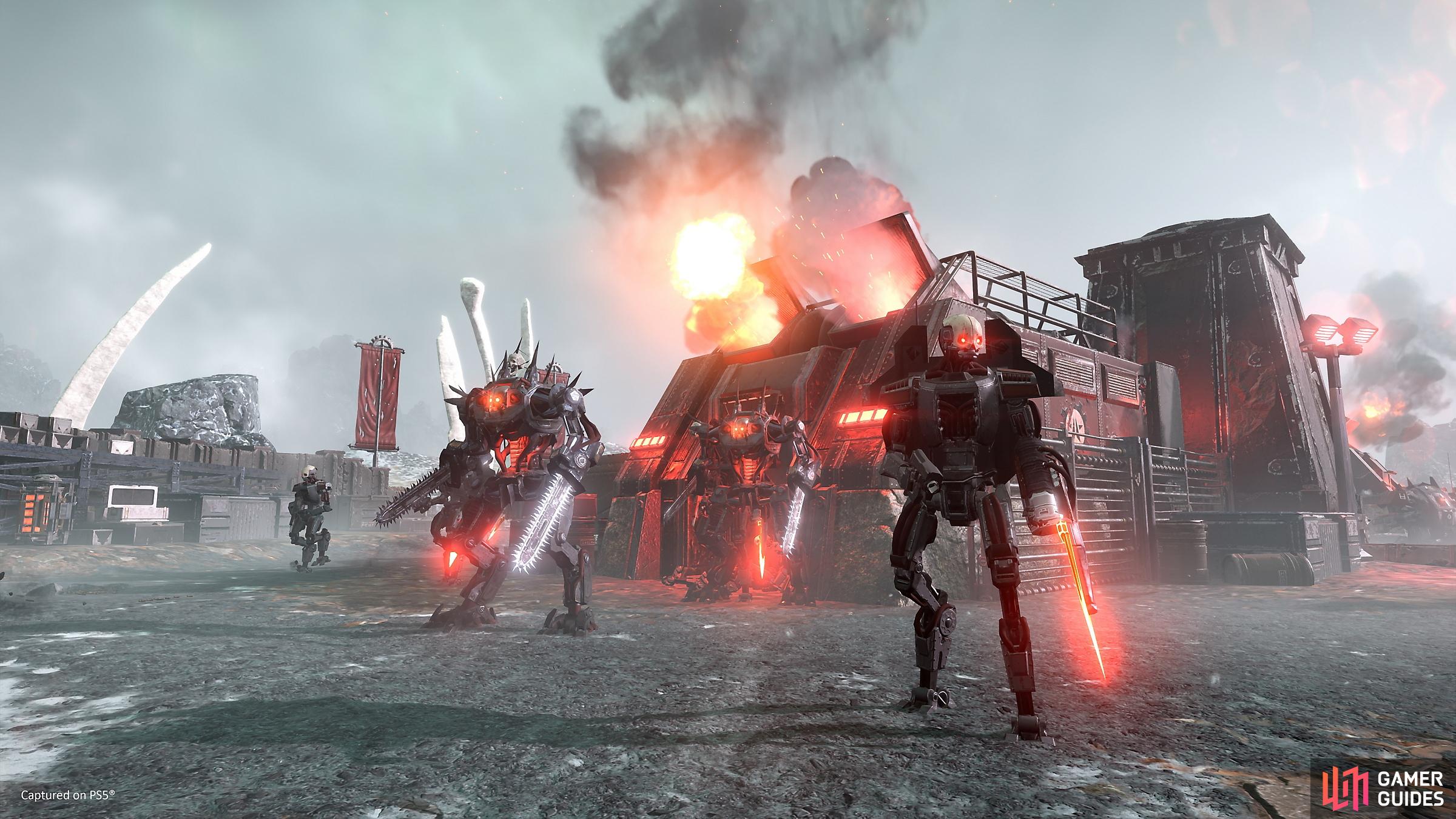 Enemy mechs in Helldivers 2. Image credit: Sony.