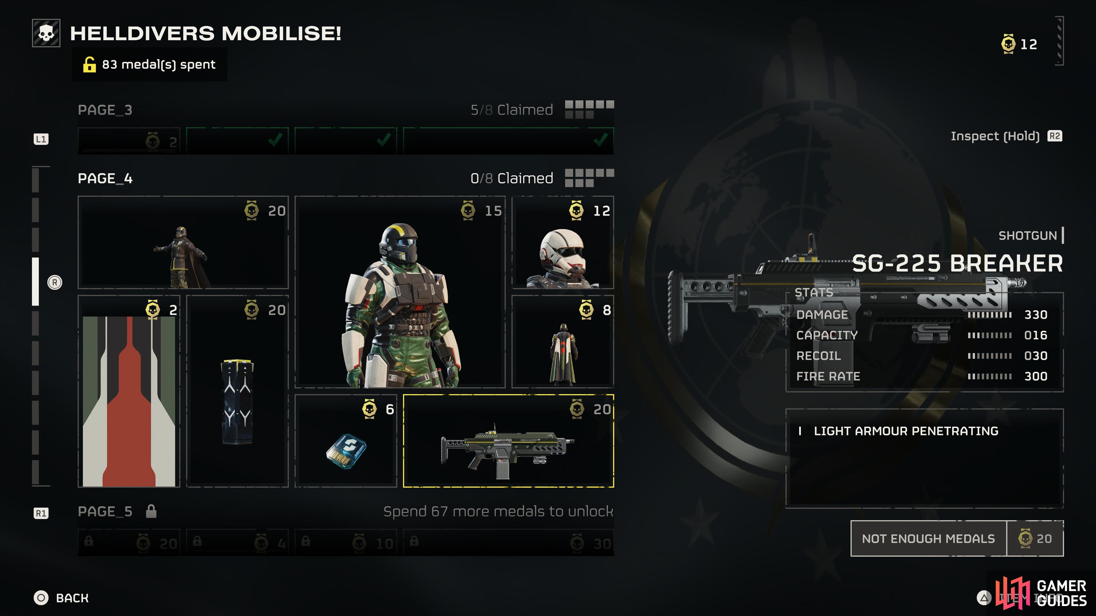 The SG 225 Breaker can be found in the Helldivers Mobilise Store.