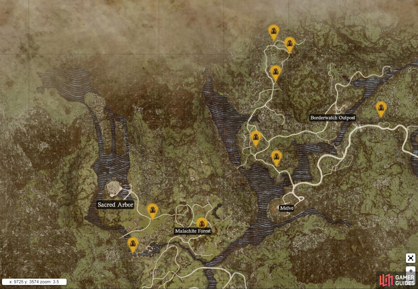 Here’s an example of what you can expect from using our Interactive Map to find Golden Trove Beetles in Dragon’s Dogma 2, among other items, collectibles, and more.
