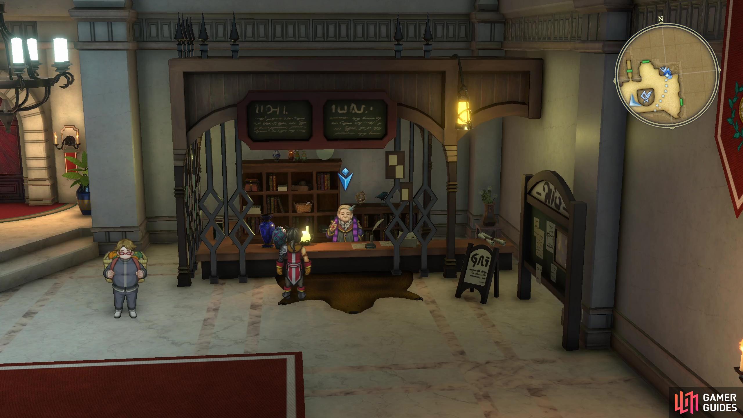 The Mission Guild can be found on the first floor of the castle.