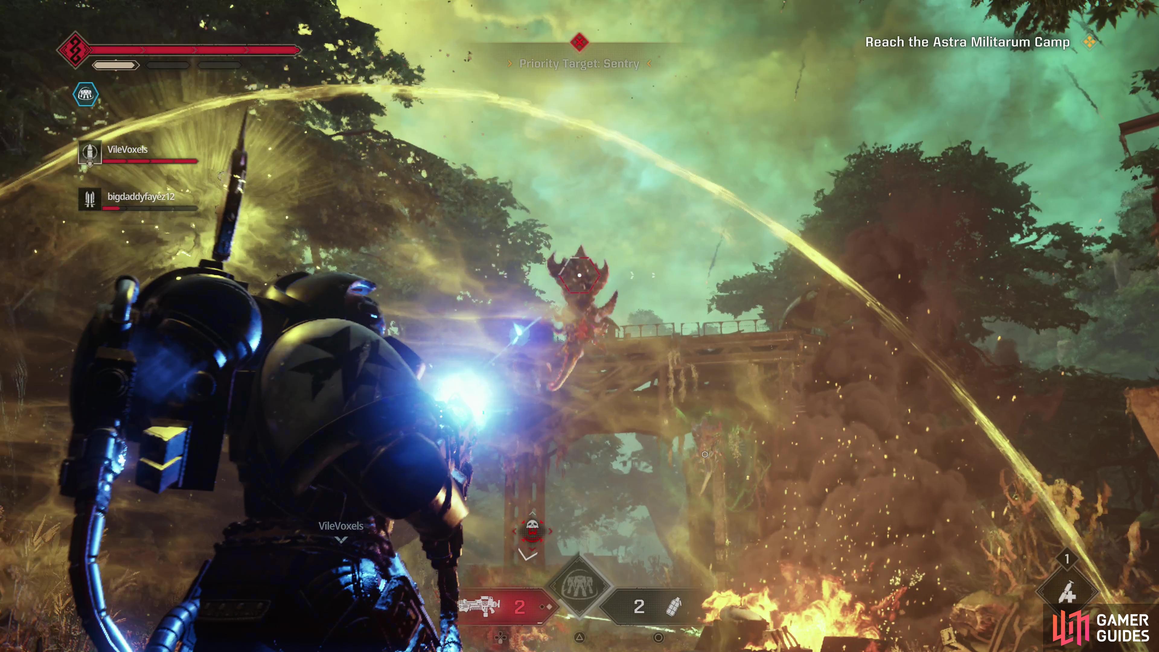 The Heavy’s Iron Halo ability negates enemy ranged attacks, allowing the player to focus on counterfire.