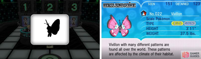 The silhouette to the left should match Vivillon’s on the right (it doesn’t here).