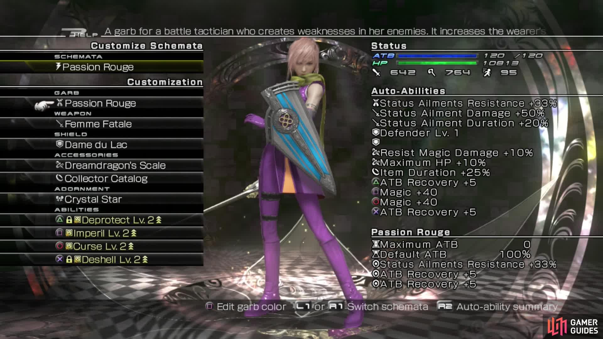If you equip Femme Fatale you can easily debuff Caius and its innate status ailment resistance makes it essential.