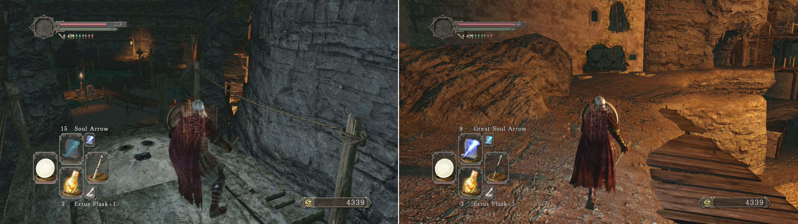 If you’ve got a Pharros Lockstone on you then you can use one now to light up the entire level; causing all Dark Stalkers on the level to scarper into the dark (clearing a few upcoming pathways).