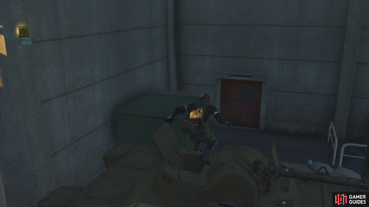 Park the tank so that you can use it as cover to enter the admin area undetected.