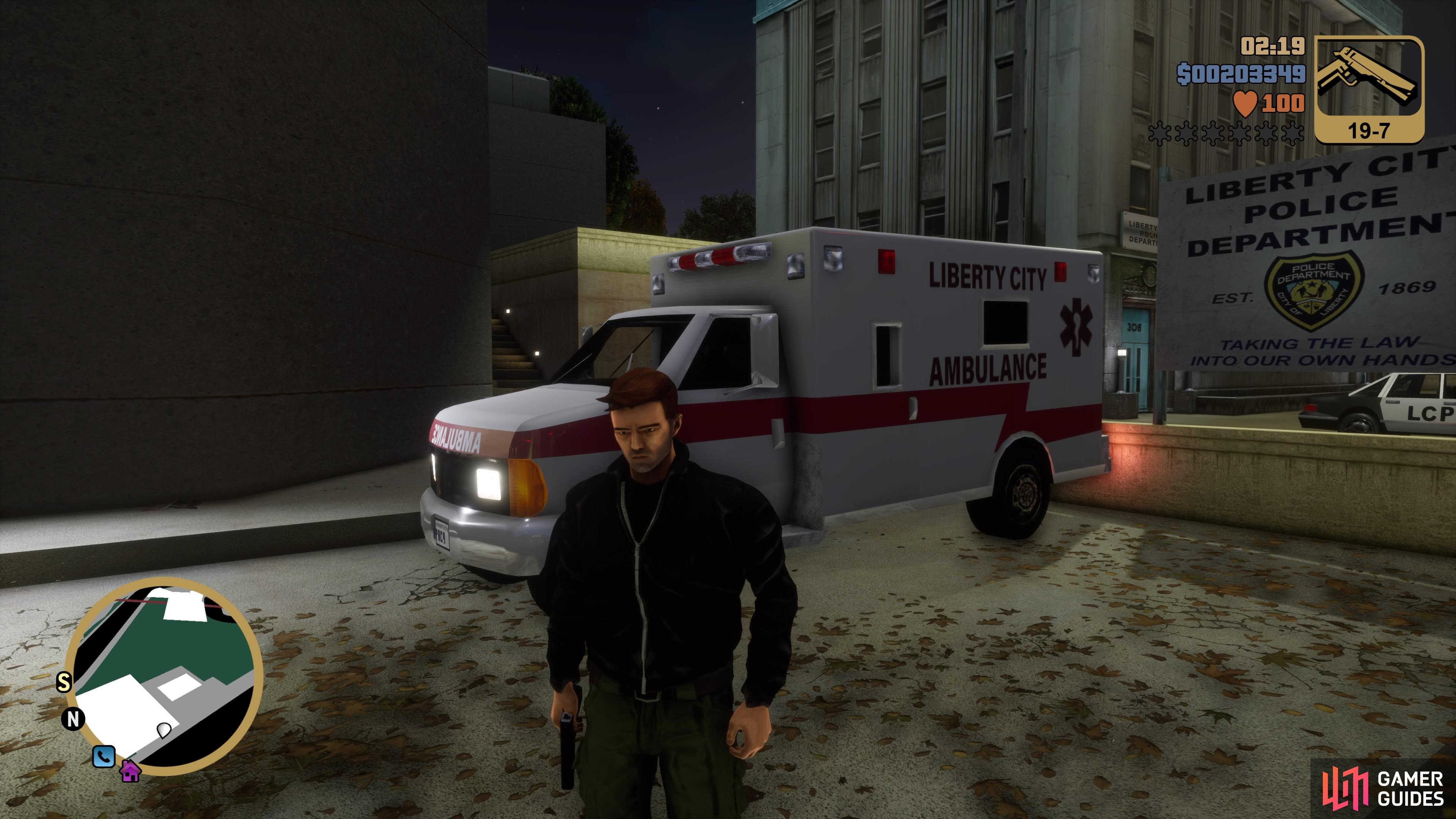 Steal an Ambulance and press up on the d-pad to begin the paramedic mission. 