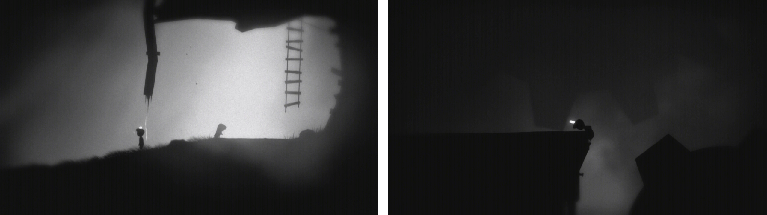 Once you are bestet by the brain slug (left), head back to the left, being sure to time up the cog so that you leap from one of the teeth to the platform above (right).