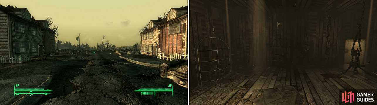 Andale looks like a nice enough town (left)… you know, for post-apocalyptia. Apperances can be deceptive, though… (right)
