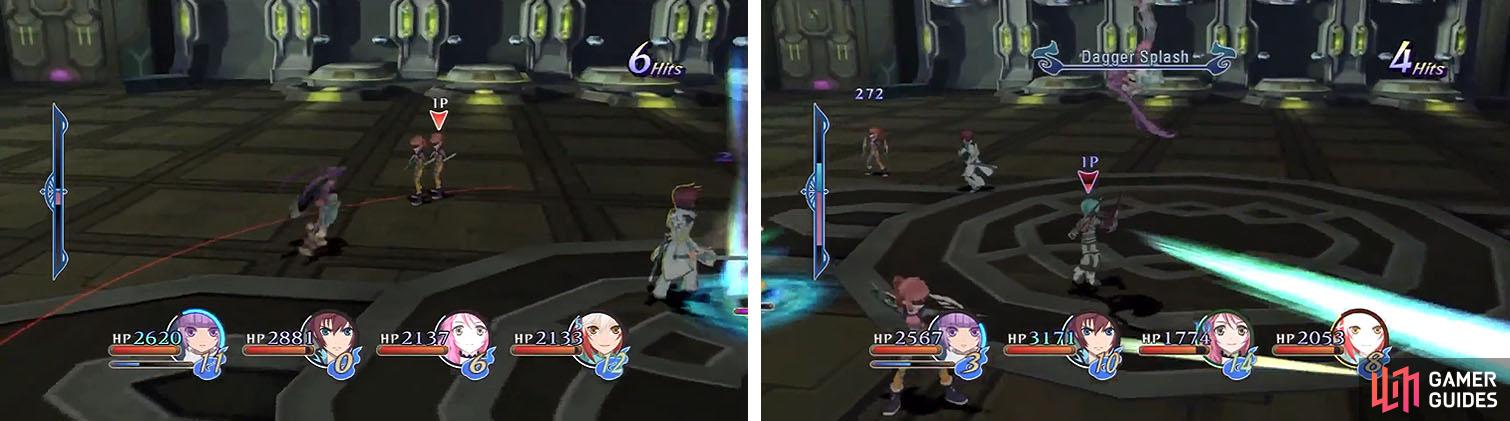 You need to focus on the minions to prevent them from duplicating (left), but don’t forget about the boss who has some nasty ranged attacks (right).