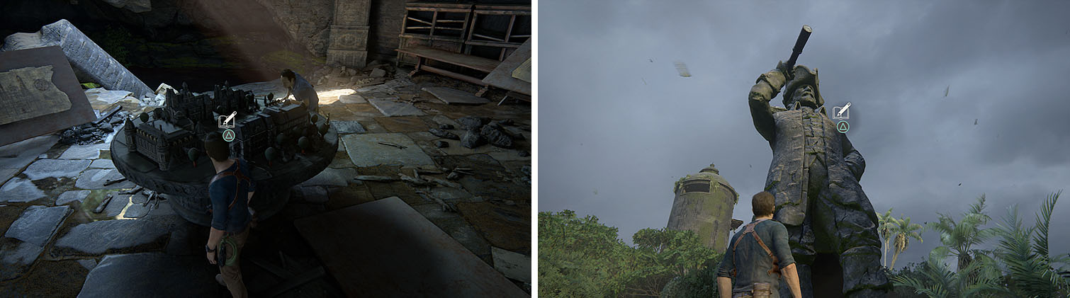 Left: City Diorama / Right: Henry Avery’s Statue