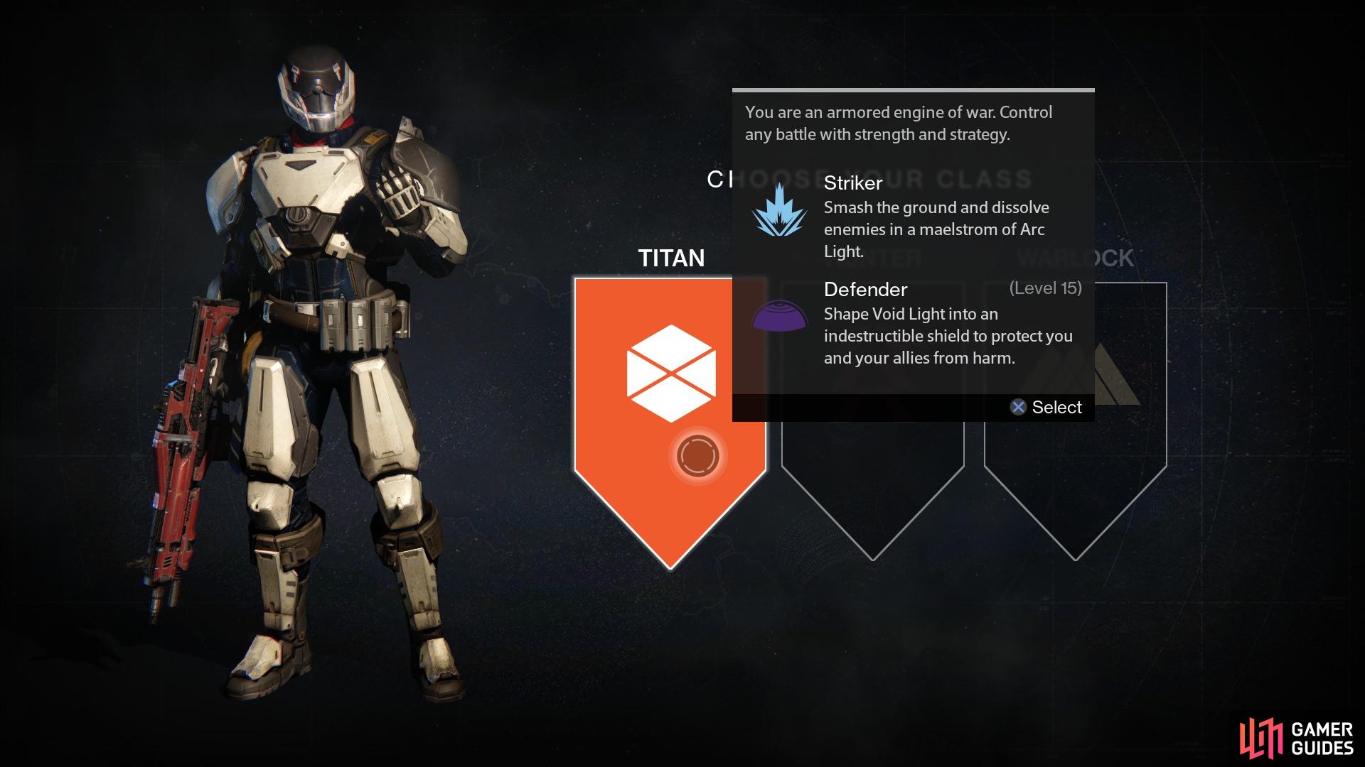 The Titan is an expert at close-range combat. They can also absorb damage as Defenders. Brutal!