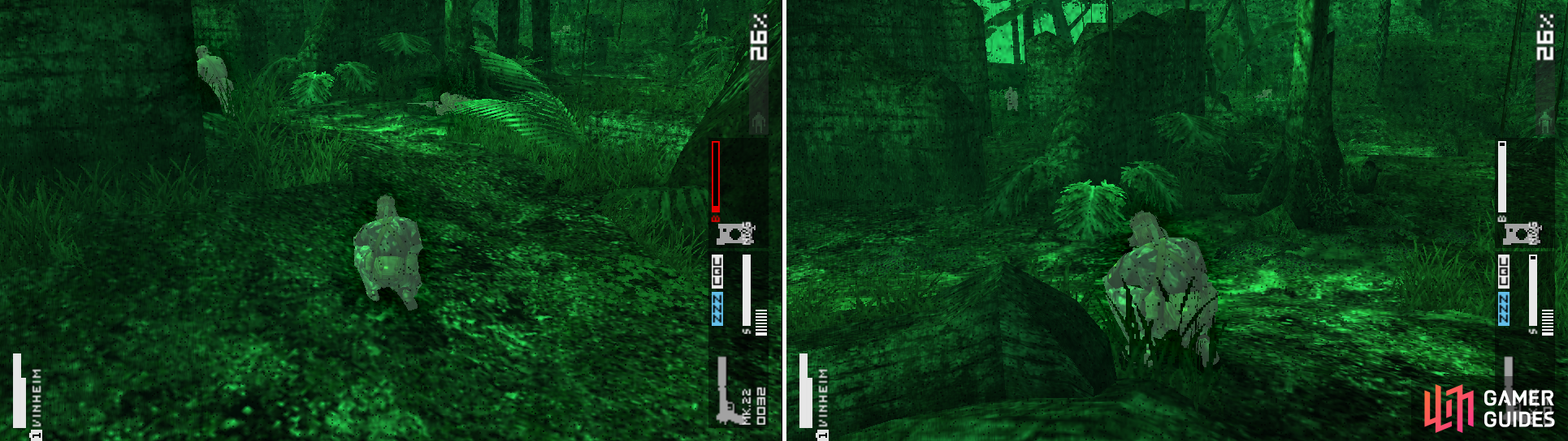 The enemies in the area. Two pairs of a scout and sniper. Locate them and finish them off.