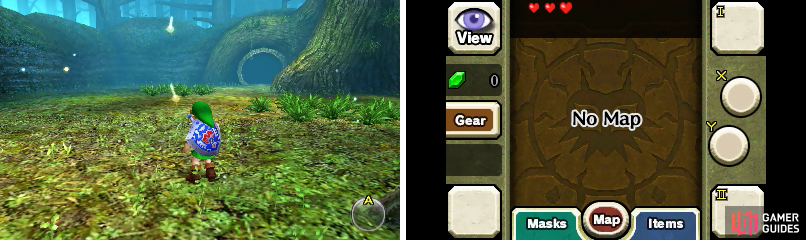 If you’ve played Ocarina of Time 3D, the layout of the bottom screen is basically the same.