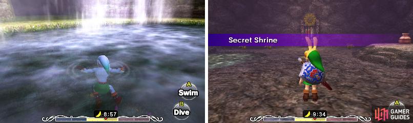 For an easier time, you’ll want to swim in the river as Zora Link.