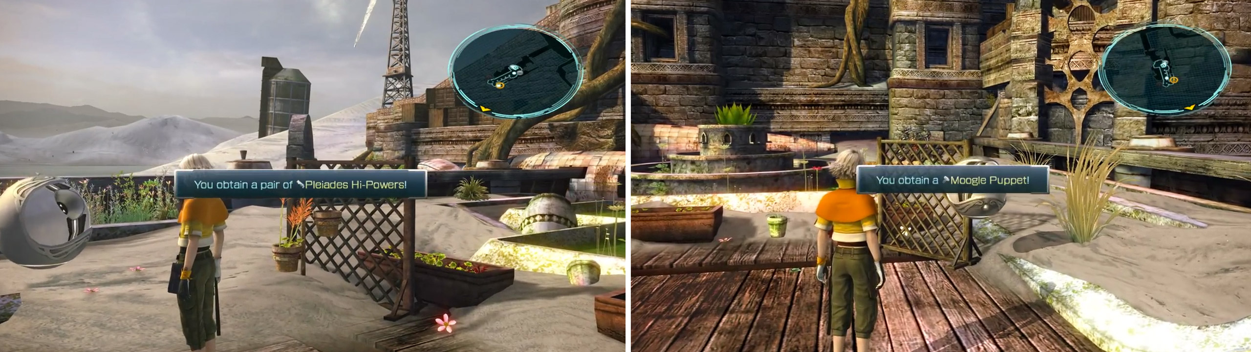 Hi-Powers location (left) and Moogle Puppet location (right).