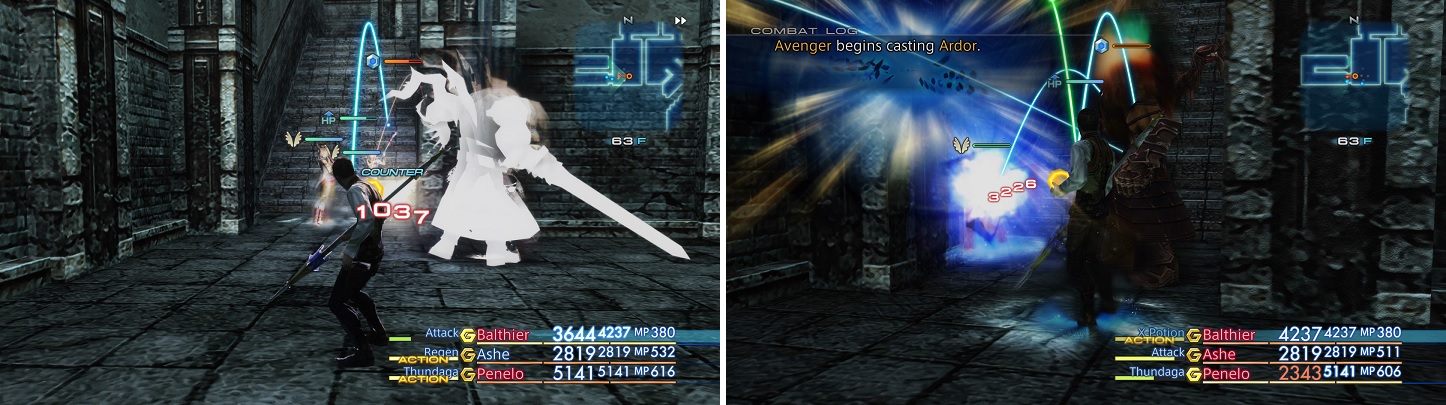Avenger is a powerful Trophy Rare Game, with powerful physical attacks (left) and magicks (right).